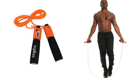 Adjustable Fitness Jump Rope with Built-In Digital Counter