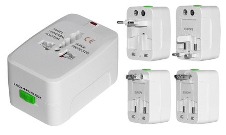 4-in-1 International AC Plug Travel Adapter