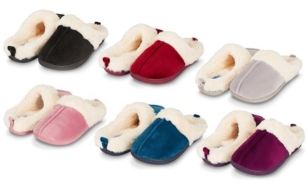 Floopi Women's Indoor Outdoor Soft Velvet Plush Fur Lined Clog Slippers with Memory Foam