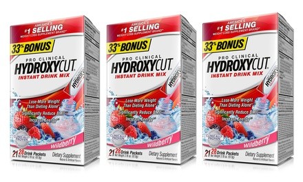 Hydroxycut Pro Clinical Instant Drink Mix Weight Loss Supplement (1-, 2-, or 3-Pack)