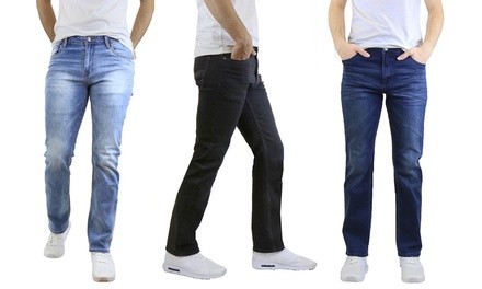 Men's Straight Leg Jeans with Stretch