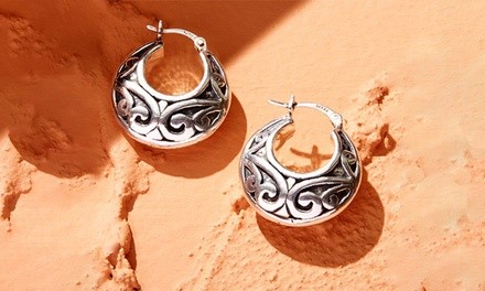 Handcrafted Sterling Silver Hoop Earrings by Verona