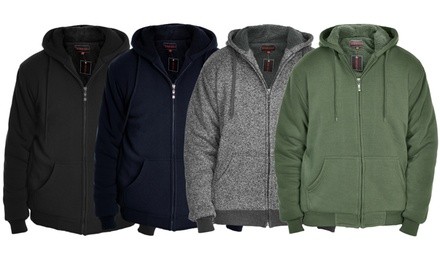 Men's Full-Zip Sherpa-Lined Hoodie Jacket