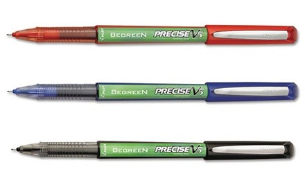 Pilot Precise V5 BeGreen Rollerball Stick Pen (12-Pack)