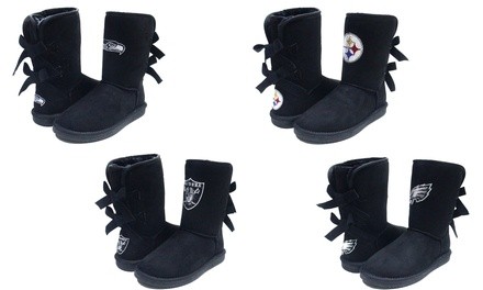 Cuce Shoes NFL Black Patron Women's Bow Boots