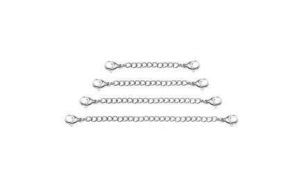 Set of 4 Stainless Steel Chain Extender for Necklace Bracelet Jewelry 