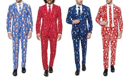 OppoSuits Men's Slim Fit Christmas Suit. Multiple Styles Available