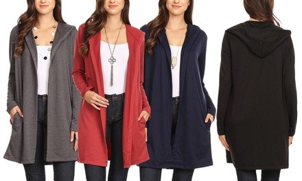 Nelly Women's Lightweight Hoodie Cardigan. Plus Sizes Available.