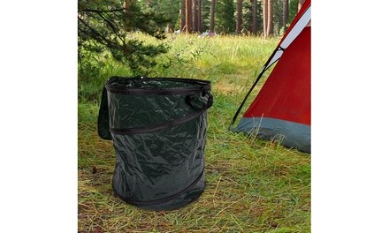 Collapsible 33 Gallon Trash Can with Zippered Lid