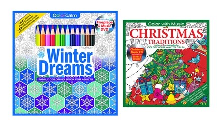 Christmas Traditions and Winter Dreams Adult Coloring Books (1- or 2-Pack)