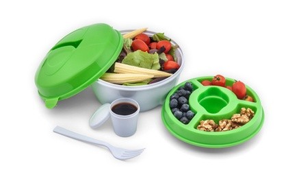 Leakproof On-The-Go Salad Container with Lid and Fork (5-Piece)