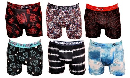 Fresh Supply Co Men's Novelty Print Boxer Briefs. Multiple Styles Available.