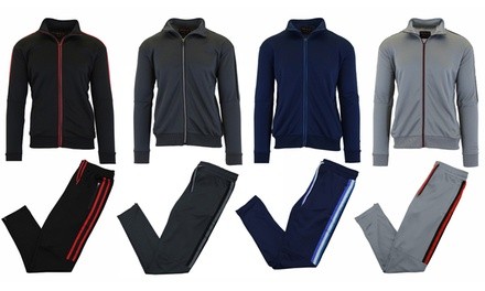 Men's Performance Moisture Wicking Active Track Jacket and Jogger Sets