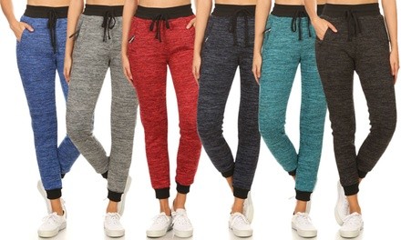 Women's Ultra Soft Fur-Lined Jogger Pants with Pockets