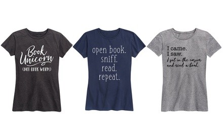 Women's Bookworm-Themed Tee