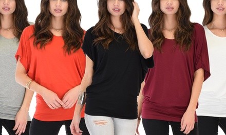 Lyss Loo Women's Dolman Top (3-Pack). Plus Sizes Available.