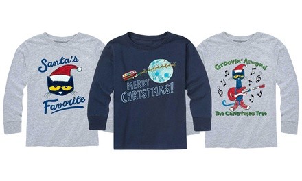 Pete the Cat Kids Christmas Long Sleeve Tee. Mulitple Styles Available