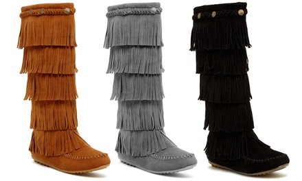 Women's Five-Layer Fringe Boots