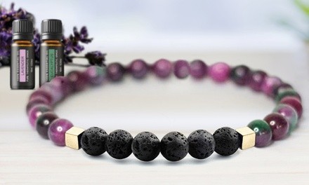 Mixed Lava Stone Chakra Diffuser Bracelet with Optional Essential Oils