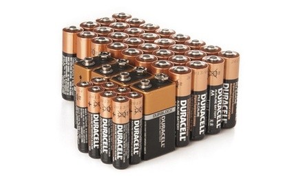 Duracell AA/AAA/9V CopperTop Alkaline Batteries - 44 Bulk Pack