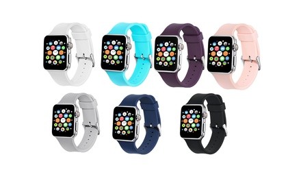 Silicone Sports Replacement Band for Apple Watch Series 1, 2, 3, 4 & 5