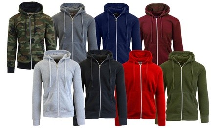 Galaxy By Harvic Men's Slim-Fit Zip-Up Fleece Hoodie 