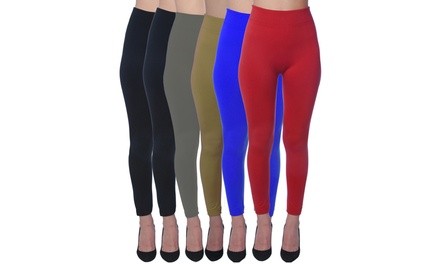 Women's Winter Fleece Lined Leggings (6-Pack). Plus Sizes Available.